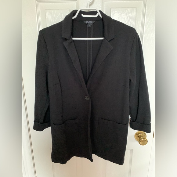 Rachel Roy Black Blazer Coatigan With Pockets - Picture 2 of 6